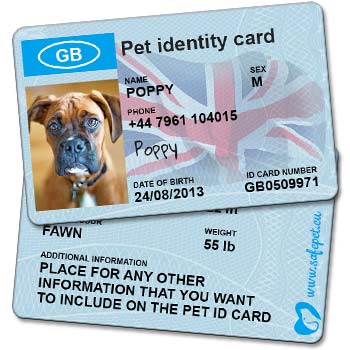 SafePet Personalized Wallet ID Card for dog and cat owners